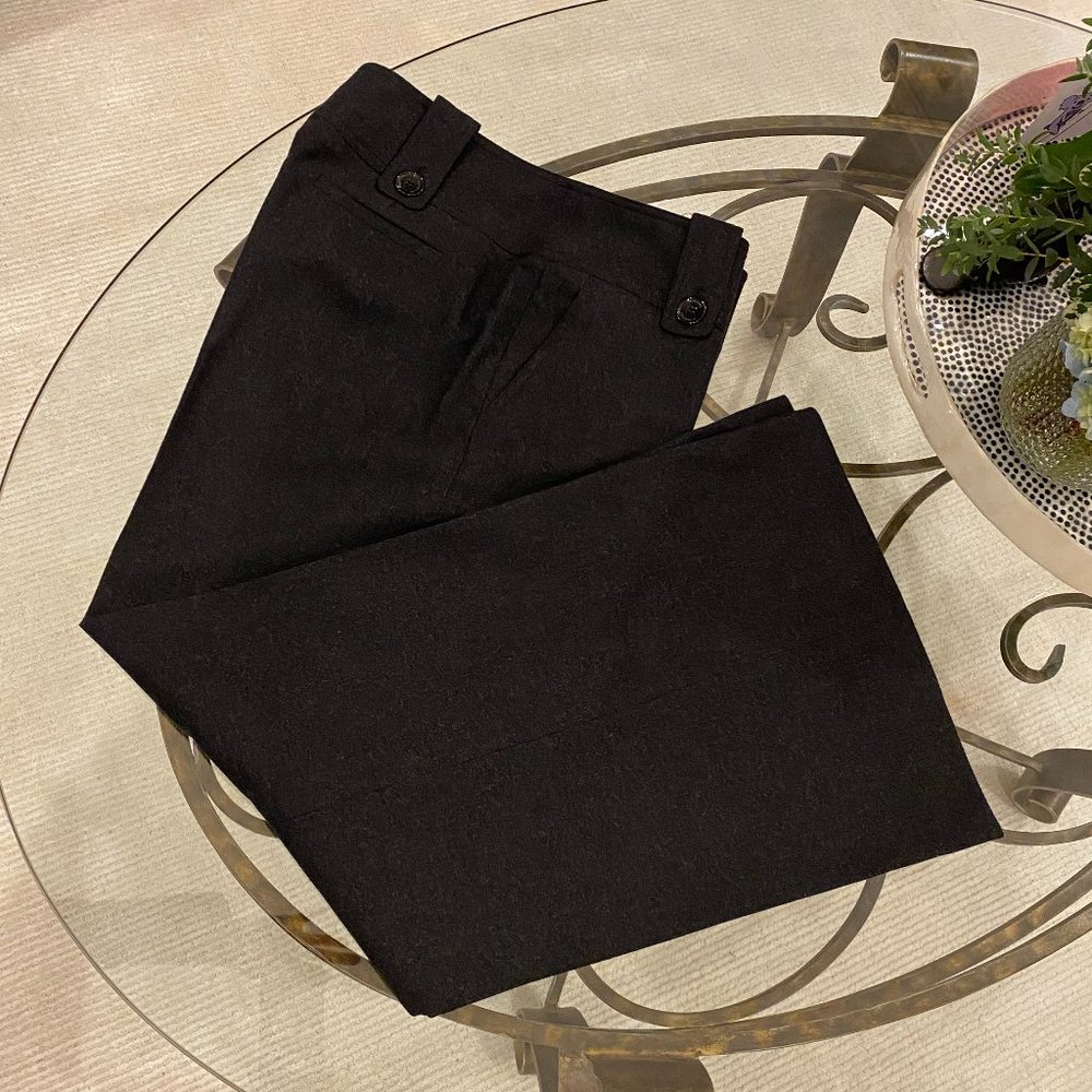 Burberry, Size 12, Dark Grey Wool/Cashmere Wide-Leg Pants